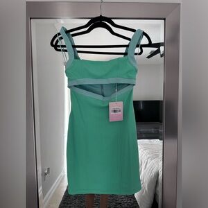 NWT Hello Molly Sea Green Cutout Mini Dress